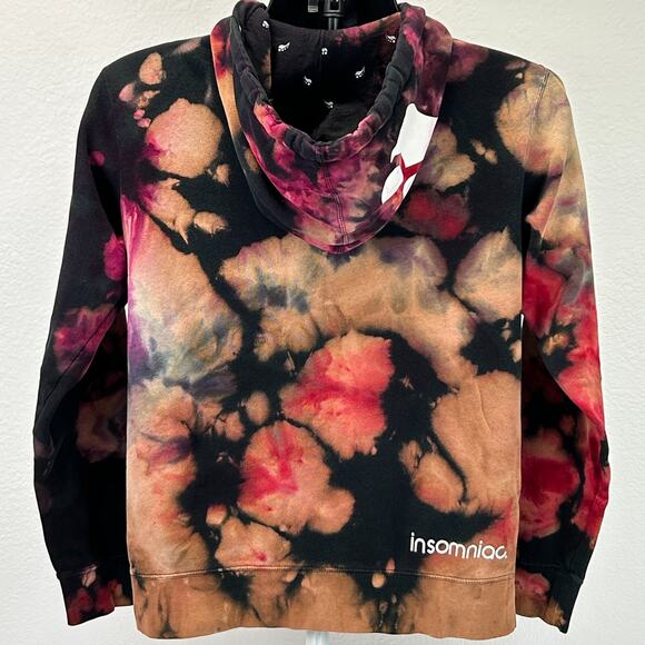 Insomniac EDC Hoodie Mens S Small Electric Daisy Carnival EDM Rave Tie Dye Black - Picture 3 of 11